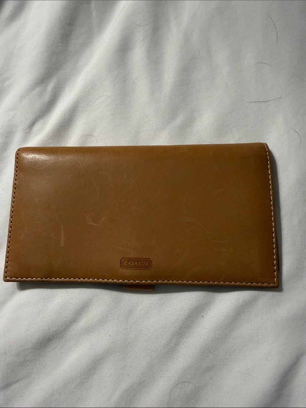 Coach Leather check book holder in Brown